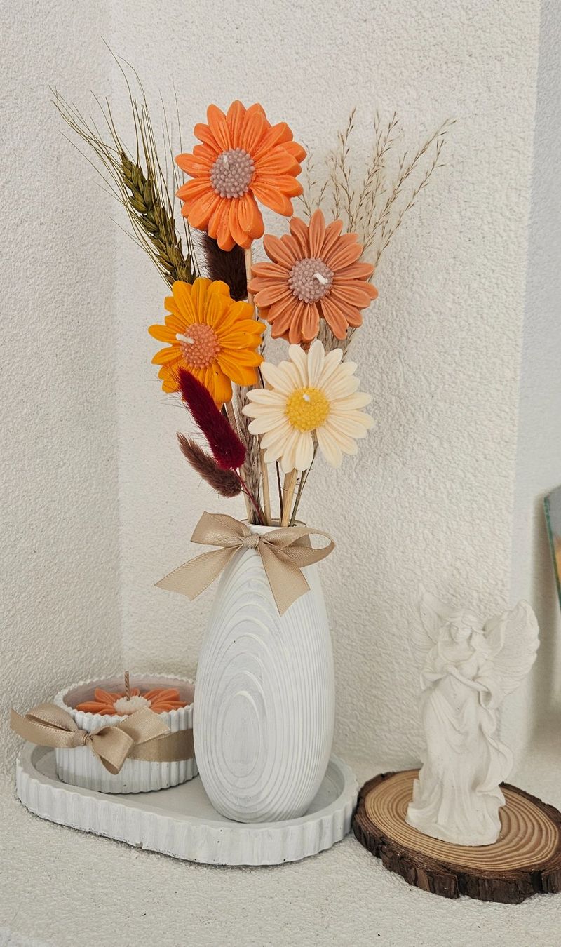 Candele: Composition florale automnale avec bougie parfumée – Nuovo (secondo la descrizione) da Payerne venduto da cas_zx9h 1
