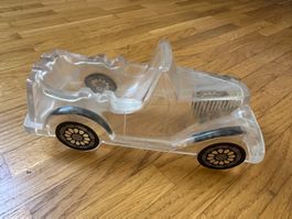 Acrylic transparent ashtray in the shape of a vintage car