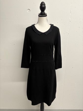 King Louie Kleid schwarz weiss mit Kragen Gr. M