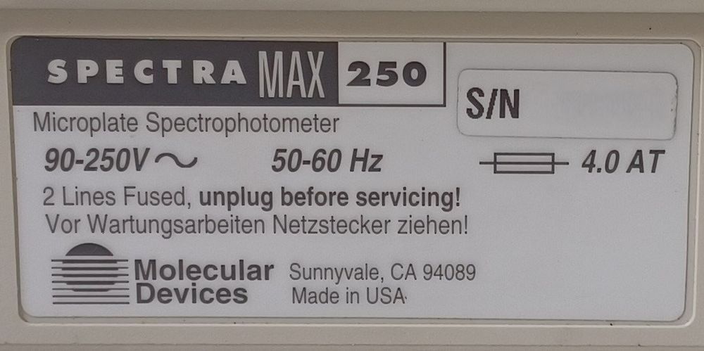 Accessori da laboratorio: Molecular Devices Spectramax250 Microplate Spectrophotometer – Usato da Niederdorf venduto da LeptonAG_Labor 6
