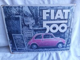 Blechschild Fiat 500