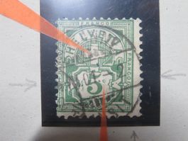 Abart 65B Farbe im Wertschild li. + re. d. 5 und i. Kreuz