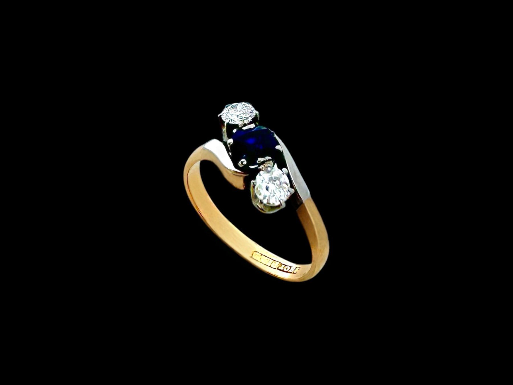 Anelli: Antiker Saphir - Diamant - Ring wohl England um 1925 – Usato da Zuzwil SG venduto da artimmo 2