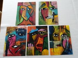 Anna Efka  THE FACE - Galerie von 5 Gemälden