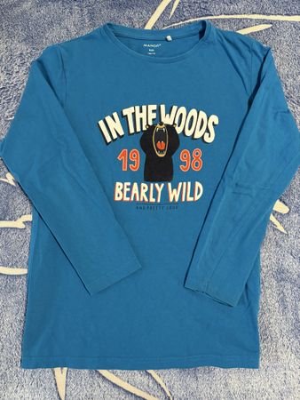 MANOR KIDS Langarmshirt blau Bären Motiv Grösse 146/152