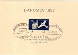 DANZIG 1937 BLOCK DAPOSTA 2A MIT BEFUND AUSGABETAG - FL