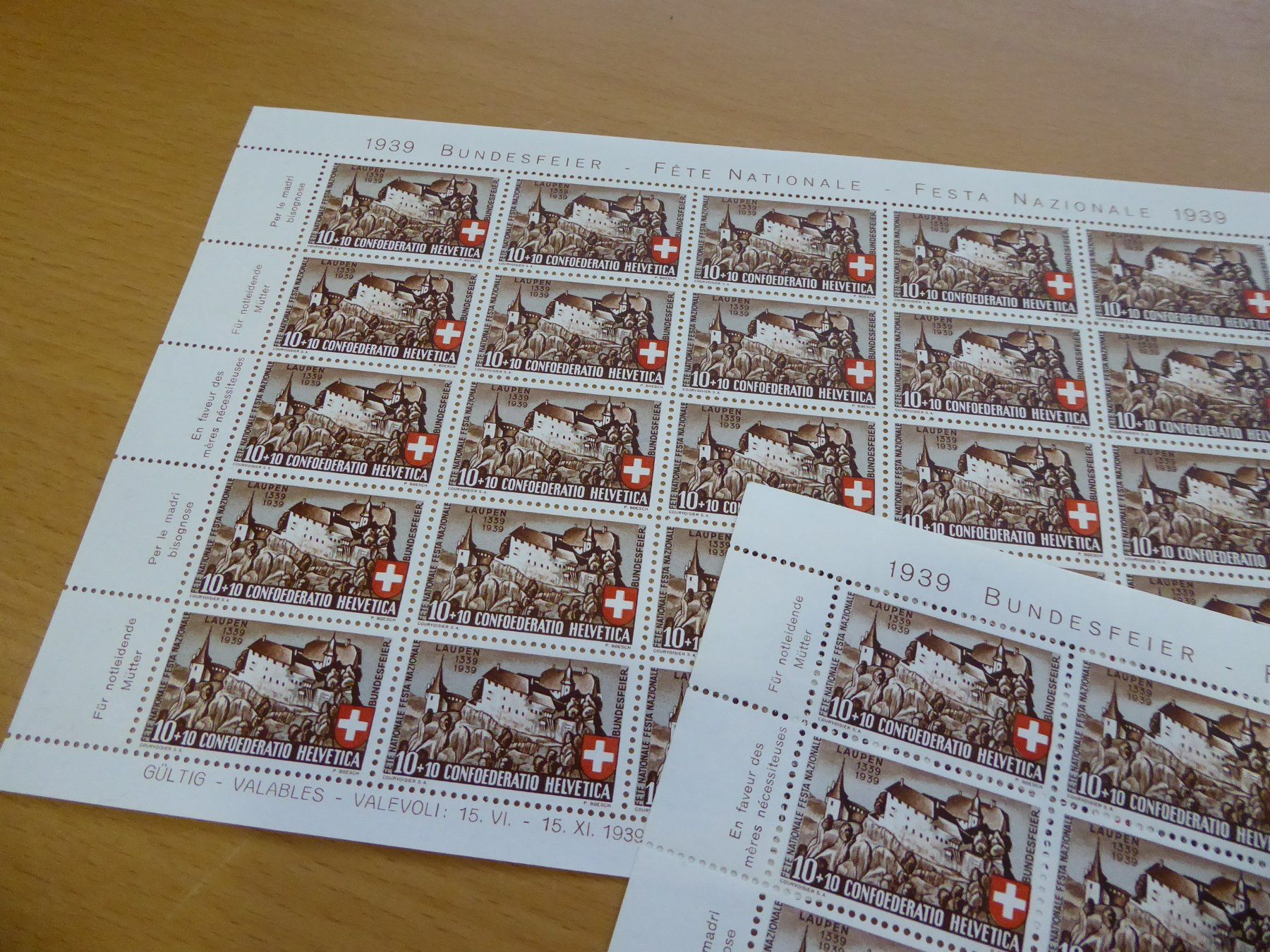 Alle Briefmarken: 3 Bögen Pro Patria – Gebraucht aus Rothrist von swisstools 3