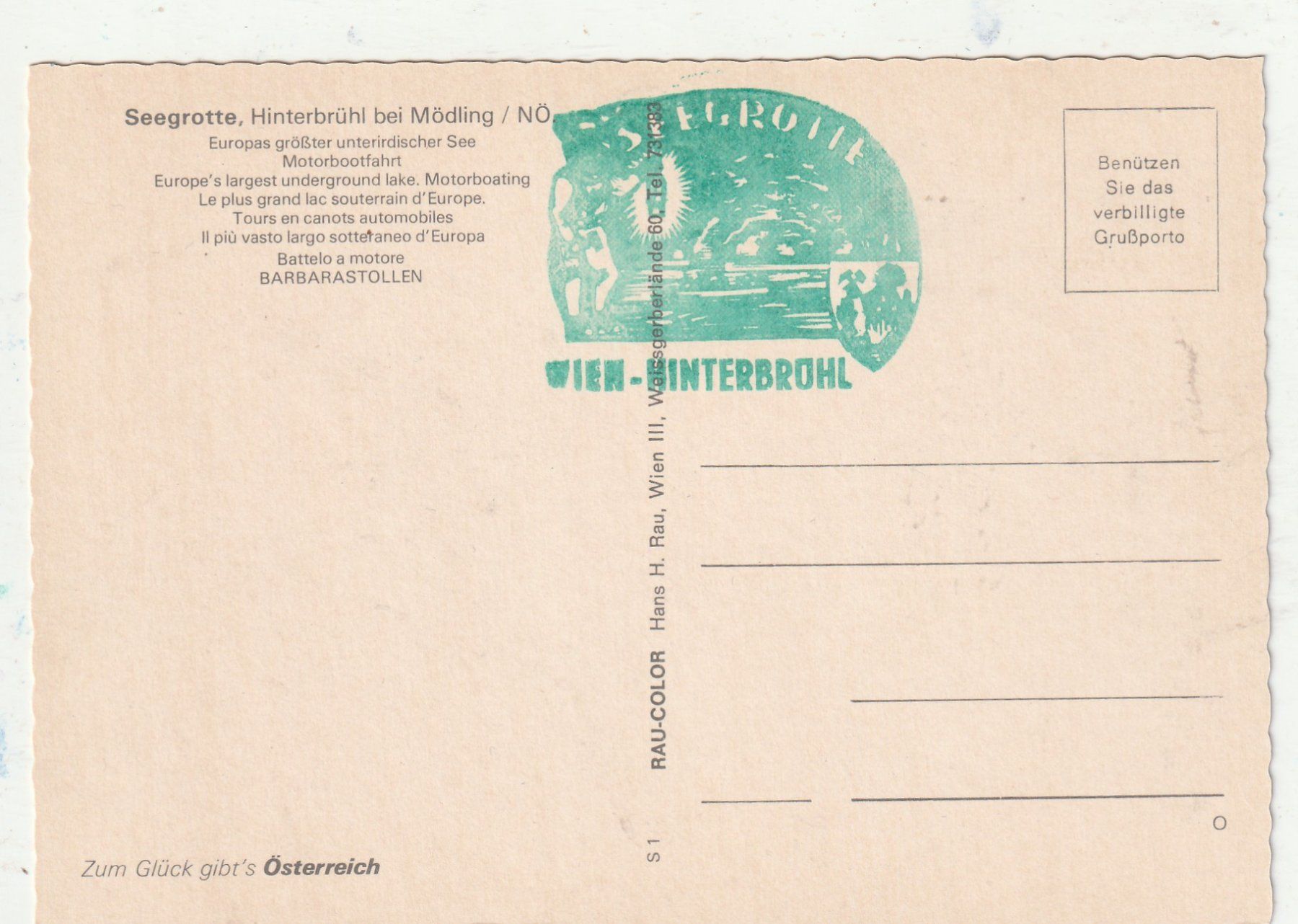 Cartoline postali: Seegrotte Hinterbühl – Usato da Lumbrein venduto da made02 1