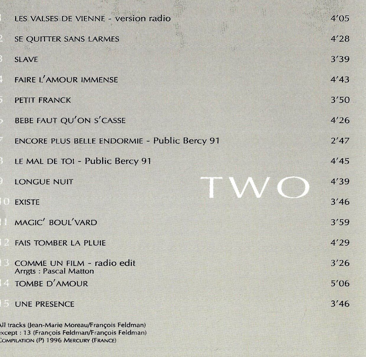 CDs: François Feldman TWO FELDMAN Joniece Jamison  Chanson 2CD – D'occasion à Kandergrund par Sososo 5