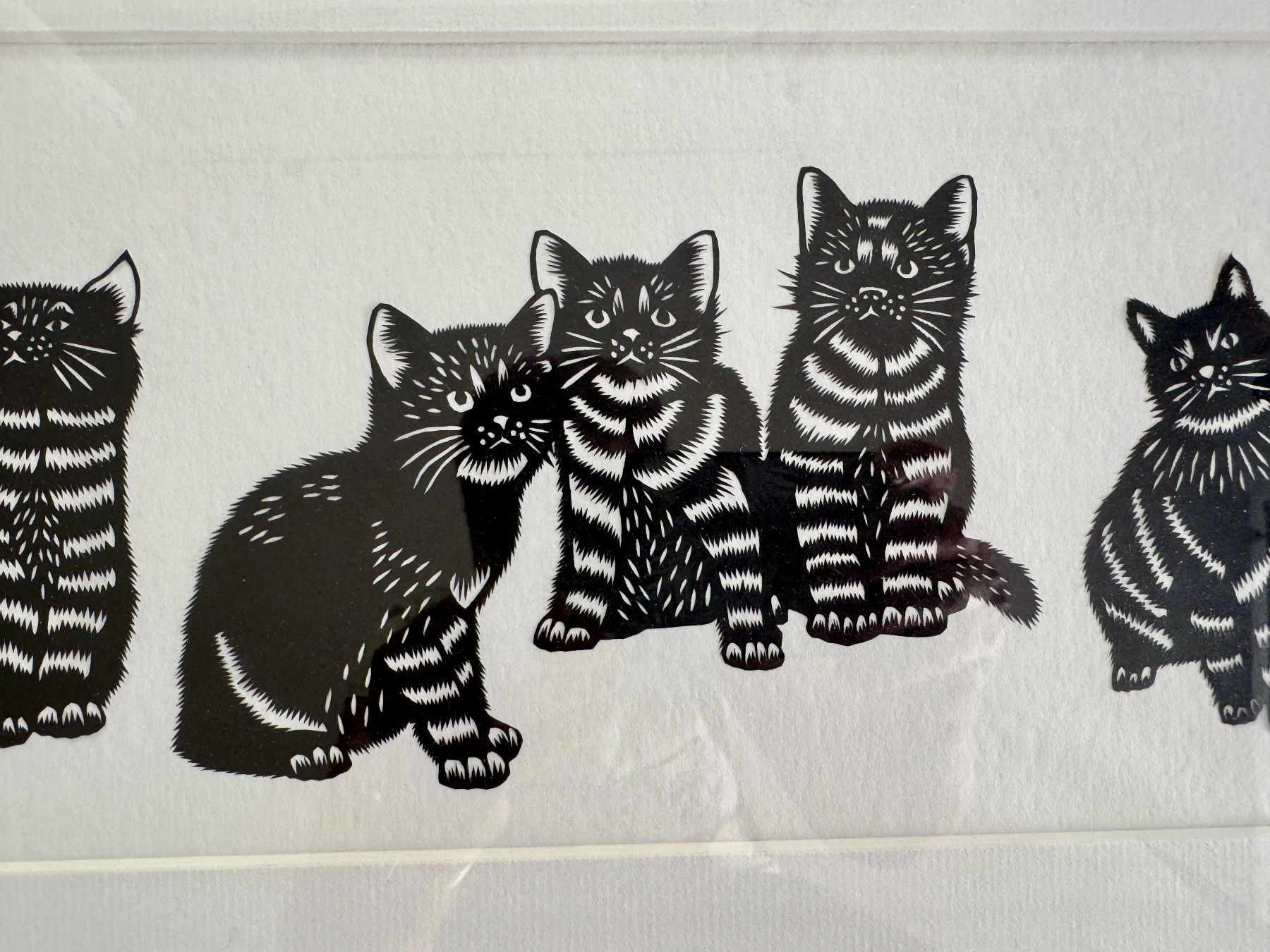 Grafica & Litografie: Grosses Scherenschnitt Bild H. Bürki Original Katze Katzen – Usato da Rothrist venduto da Luckywinner 7