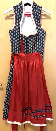 Krüger Madl Dirndl Tracht Gr. 34 in Blau Rot