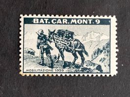 Schweiz 1939 Soldatenmarke Infanterie BAT.CAR.MONT.9 postfr.