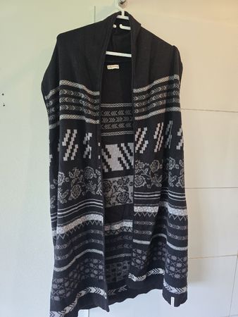 Longweste Deerberg,  schwarz gemustert,  Grösse: L / XL