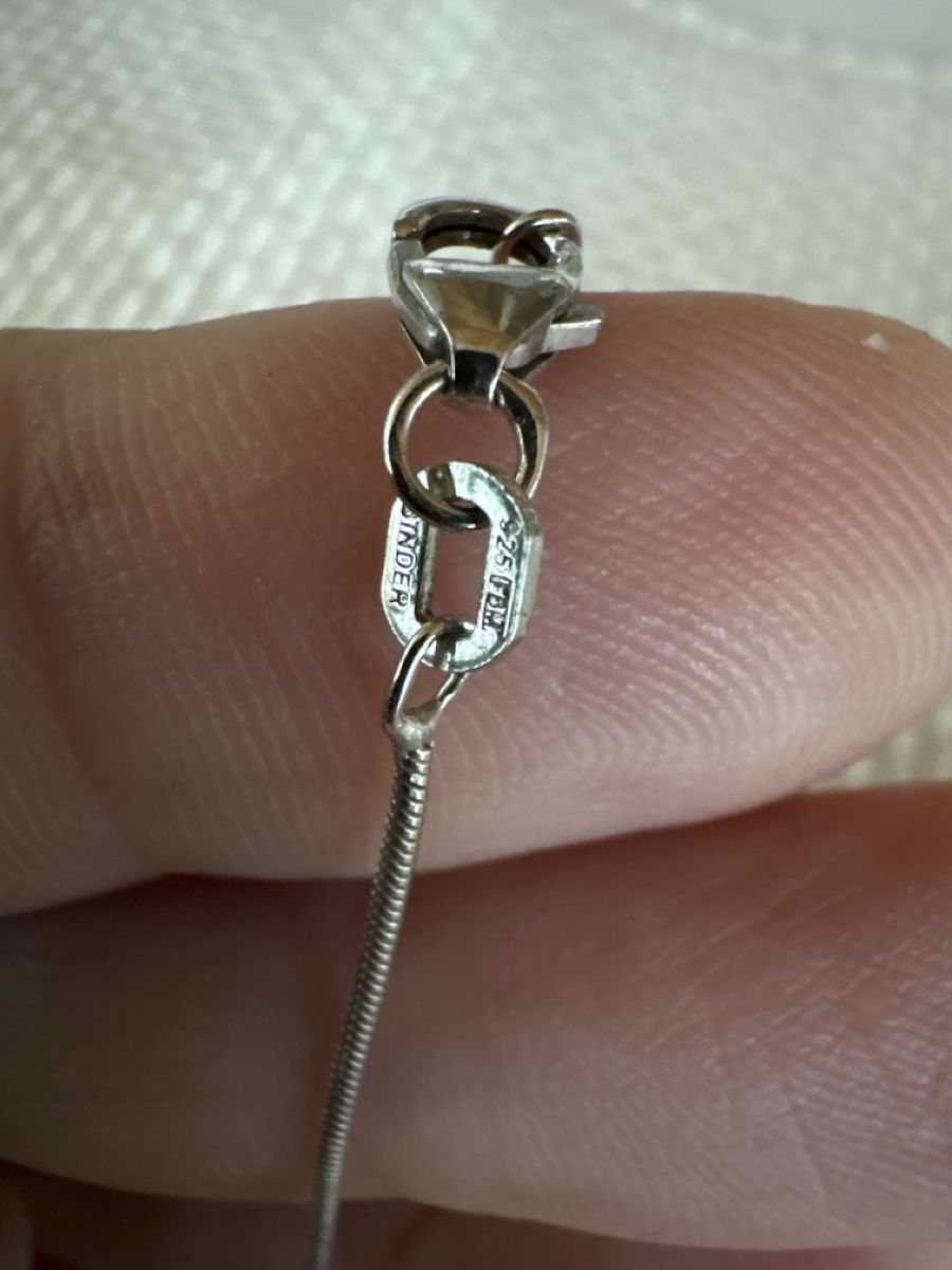 Catenine: Silberkette mit Perlen / Strass Anhänger – Usato da Rümlang venduto da BoutiqueMonique16 1