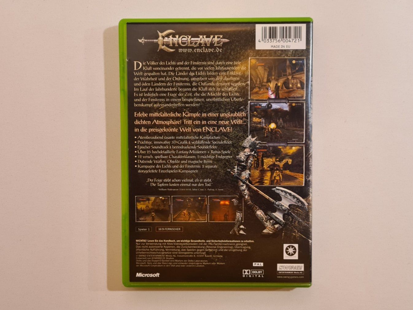 Microsoft Giochi: XBox Microsoft - Enclave - Mittelalter Game – Usato da Winterthur venduto da stufaphi 2
