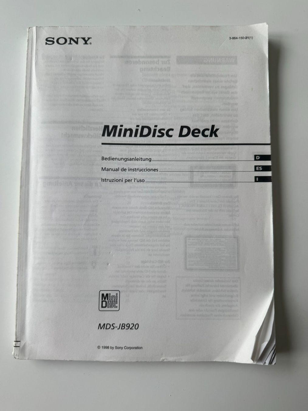 Sony Minidisc: Sony MDS-JB920 Mini Disk Player / Desk – Gebraucht aus Eschenbach SG von jokycaan 2