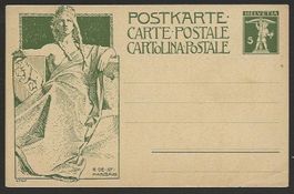 5 Rp. ungebrauchte Postkarte mit Tellknabe