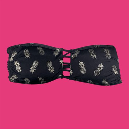 Bikini Oberteil schwarz Ananas Muster Grösse 38 neuwertig
