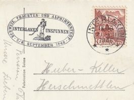 Maschinenstempel Interlaken-Unspunnen auf Ak