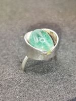 Vintage 925er Silber Ring mit natürlichen Jade Handarbeit