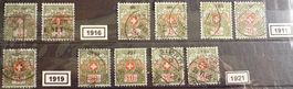 Timbres suisses Taxes 1911 1916 1919 1921