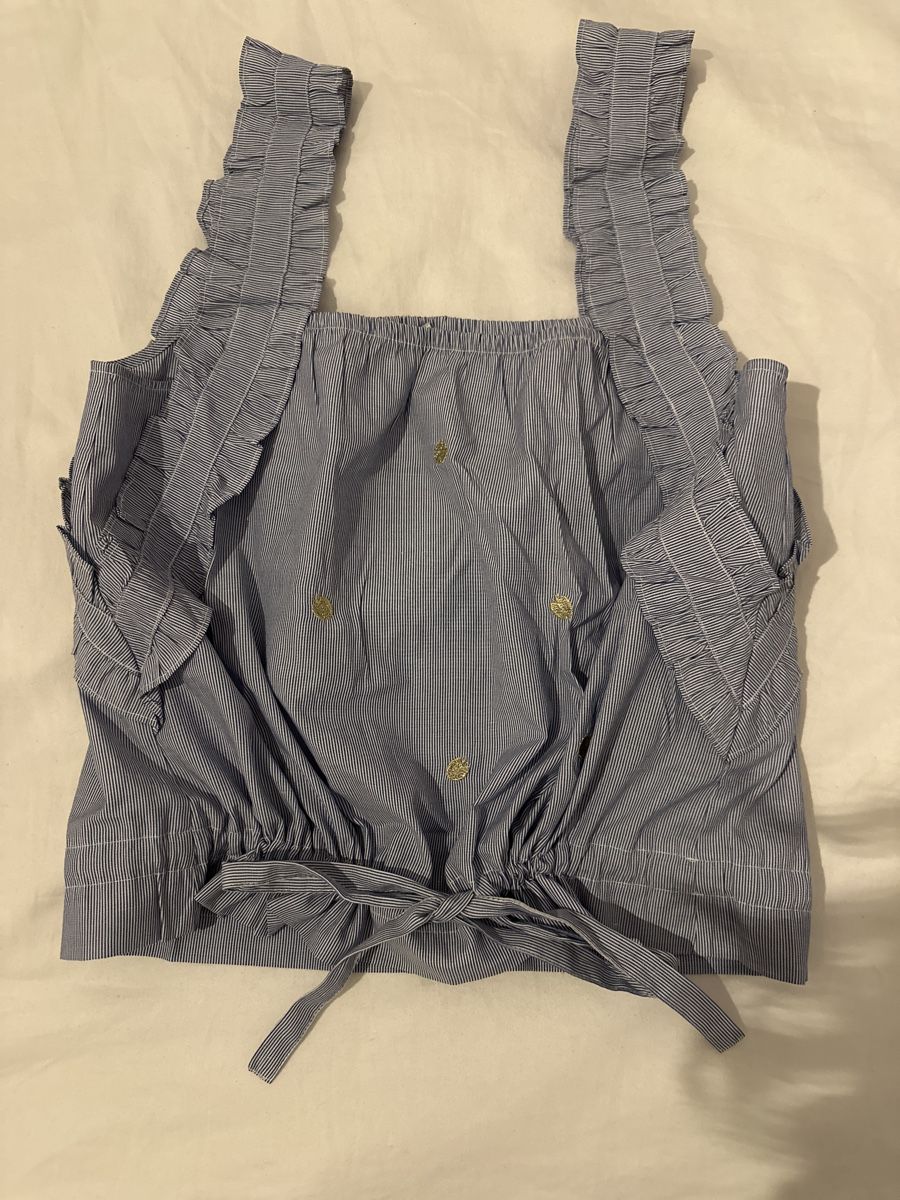H&M Tops: Blaues Sommertop mit Rüschen Gr. 40 – Neu (gemäss Beschreibung) aus Luzern von val_z5jn 2
