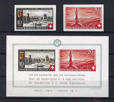 1942 Pro Patria Block + Ausschnitte postfrisch  15975