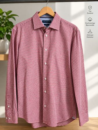 Tommy Hilfiger Hemd, Gr. 39/40 (M), Rot/Weiss Kariert, Top!