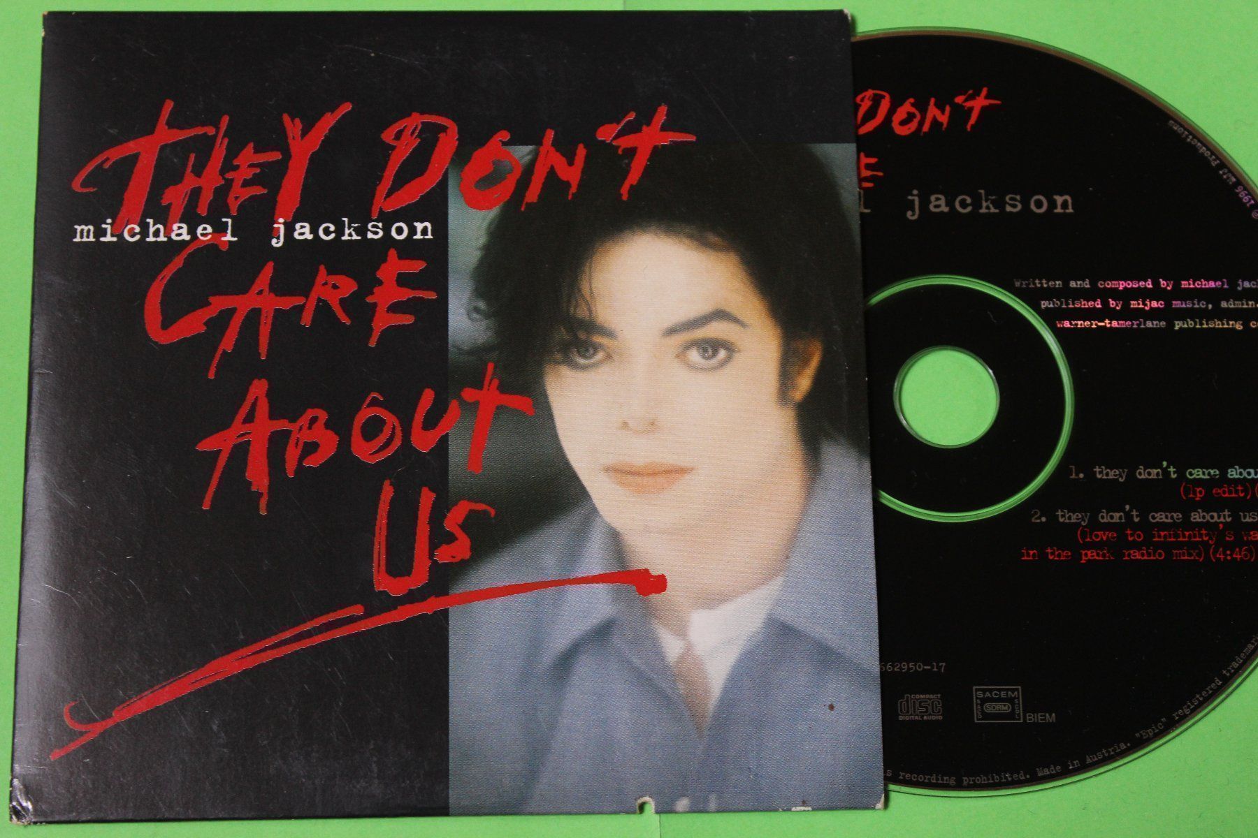 CD: Michael Jackson - They don't care about us 1996 CD-Single – Usato da Tübach venduto da JamesStone 4