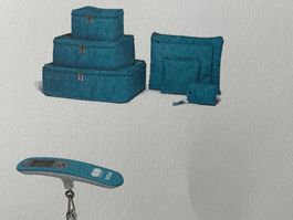 Reise Packsystem 7-teilig mit Kofferhülle & Kofferwaage