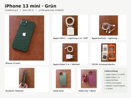 iPhone 13 mini 128GB Grün | 83% Akku | viel Zubehör
