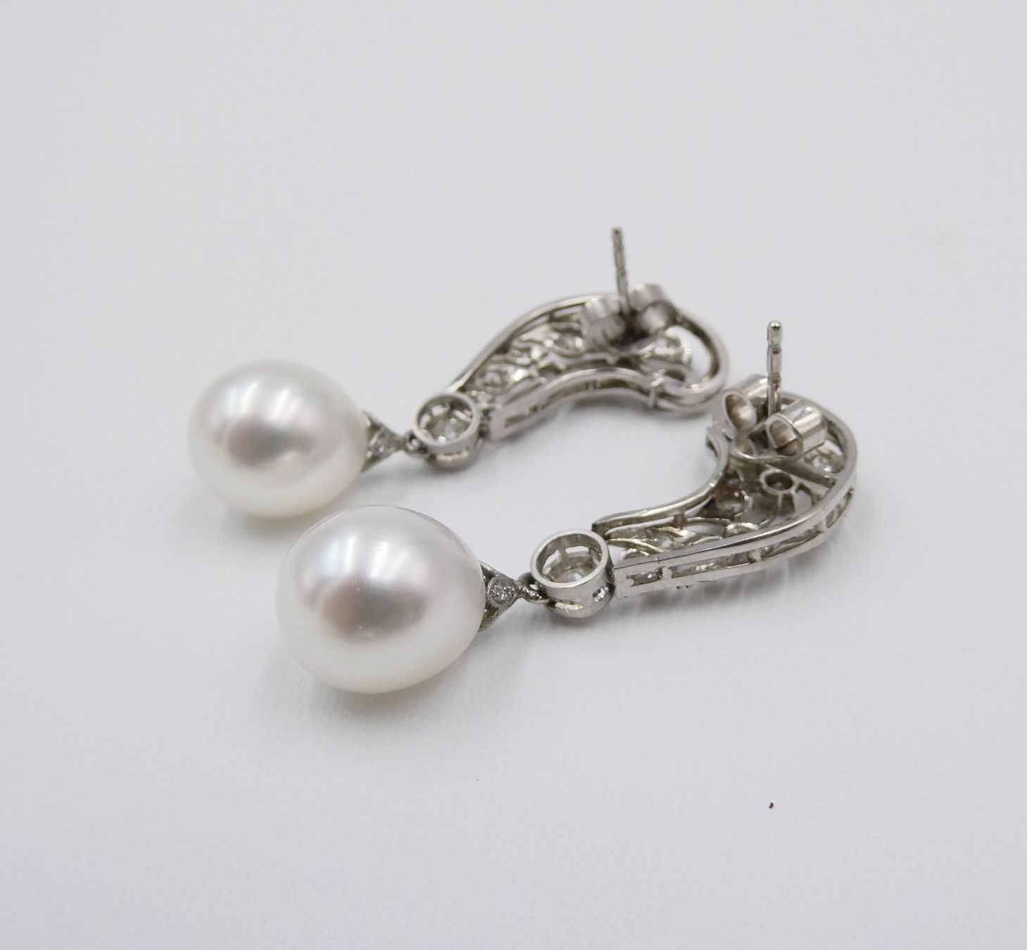 Orecchini pendenti & Orecchini a lobo: PERLEN OHRSCHMUCK MIT DIAMANTEN IN 950 PLATIN – Usato da Luzern venduto da EdiGem 3
