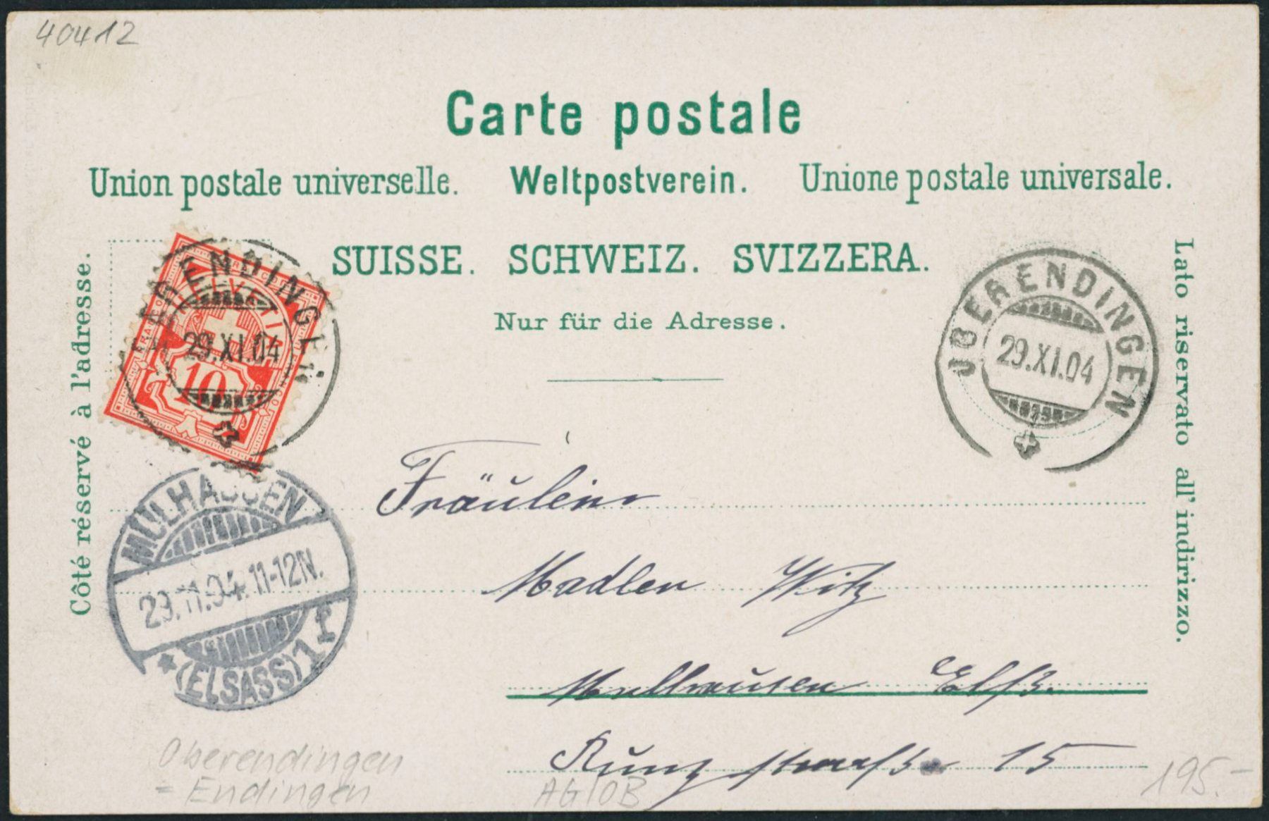 Cartoline postali: AG Oberendingen - Litho - Endingen – Usato da Schindellegi venduto da stationary 1