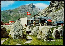 JULIER-PASSHÖHE Auto Kiosk Werbung Tabak Cigarettes Marlboro