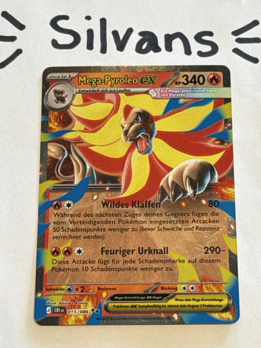 Pokémon Carte collezionabili: Mega Pyroleo ex CRI 015 Wachsendes Chaos Deusch – Nuovo (secondo la descrizione) da Wil SG venduto da Silvans
