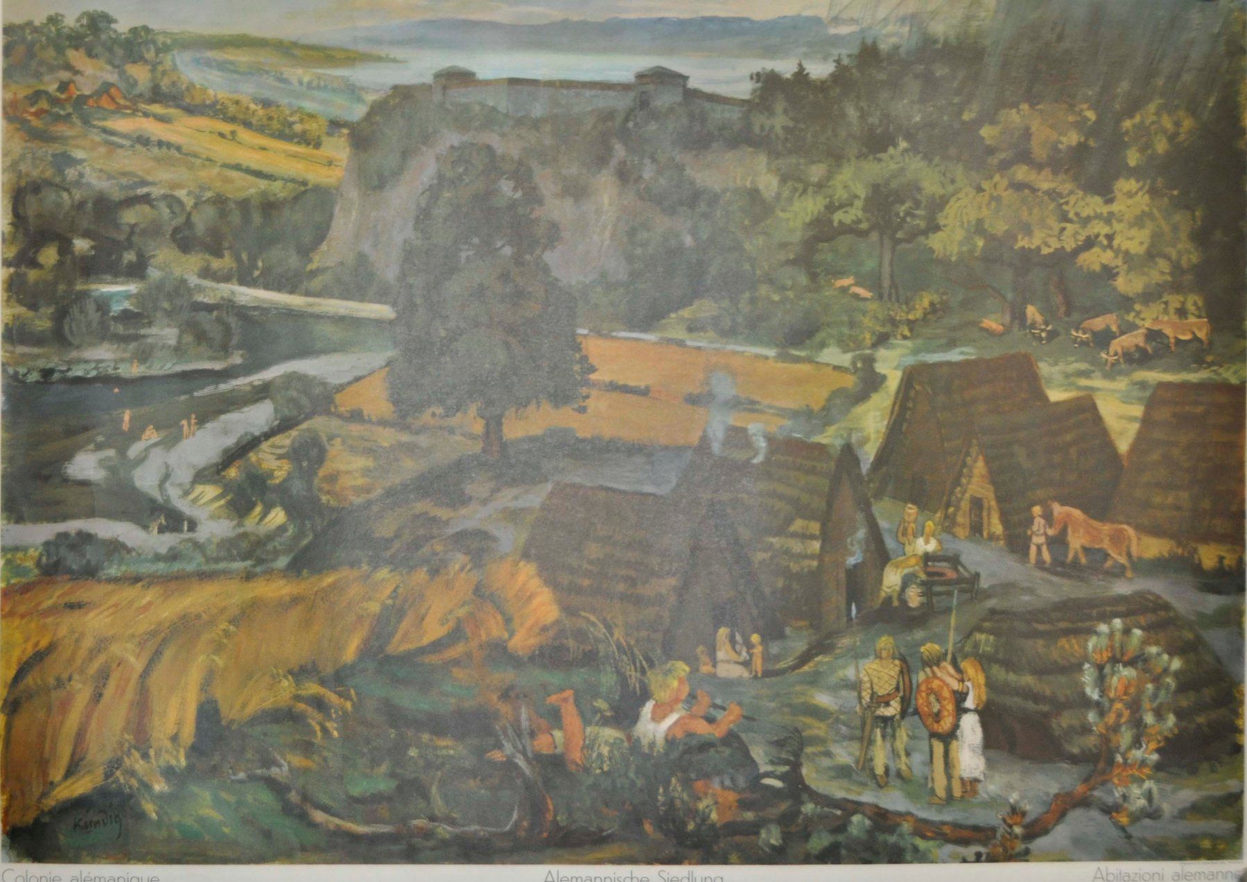 Foto & Immagini: Schulwandbild Alemannische Siedlung – Usato da Härkingen venduto da sammelbecken