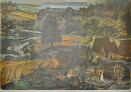 Schulwandbild Alemannische Siedlung