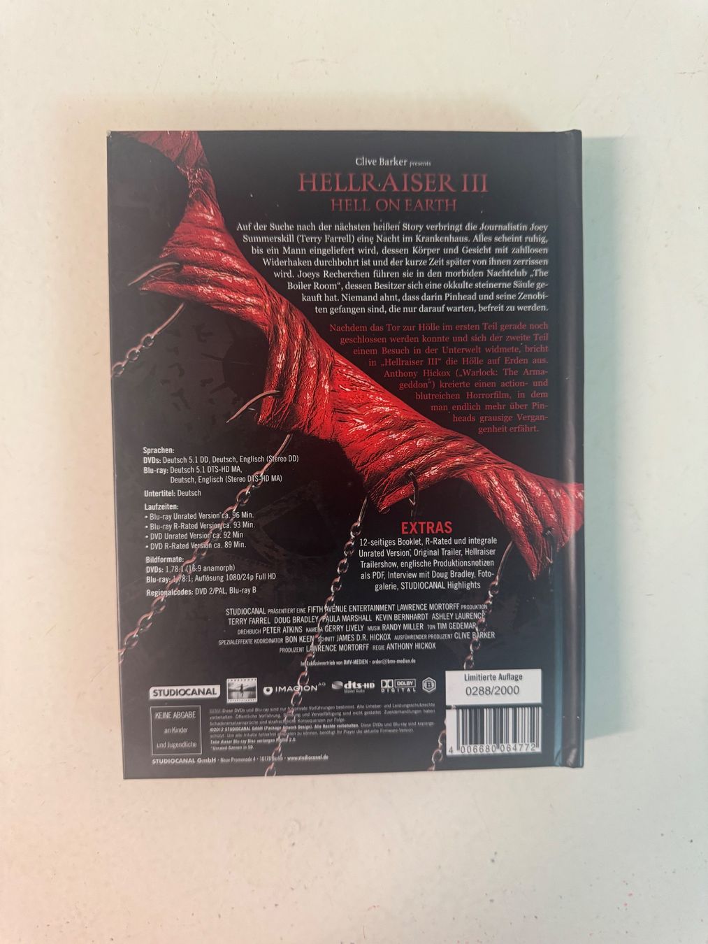 Tutti i DVDs: HELLRAISER III / MEDIA BOOK. (BLU-RAY) – Usato da Basel venduto da san_2qlq 1