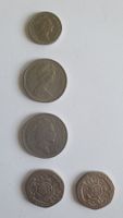 5 Stk Britische Penny Münzen - 5/10/20 1968-1990