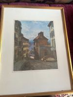 Tableau ancien, «Rue St. François» signiert, vintage🎨🖼️...