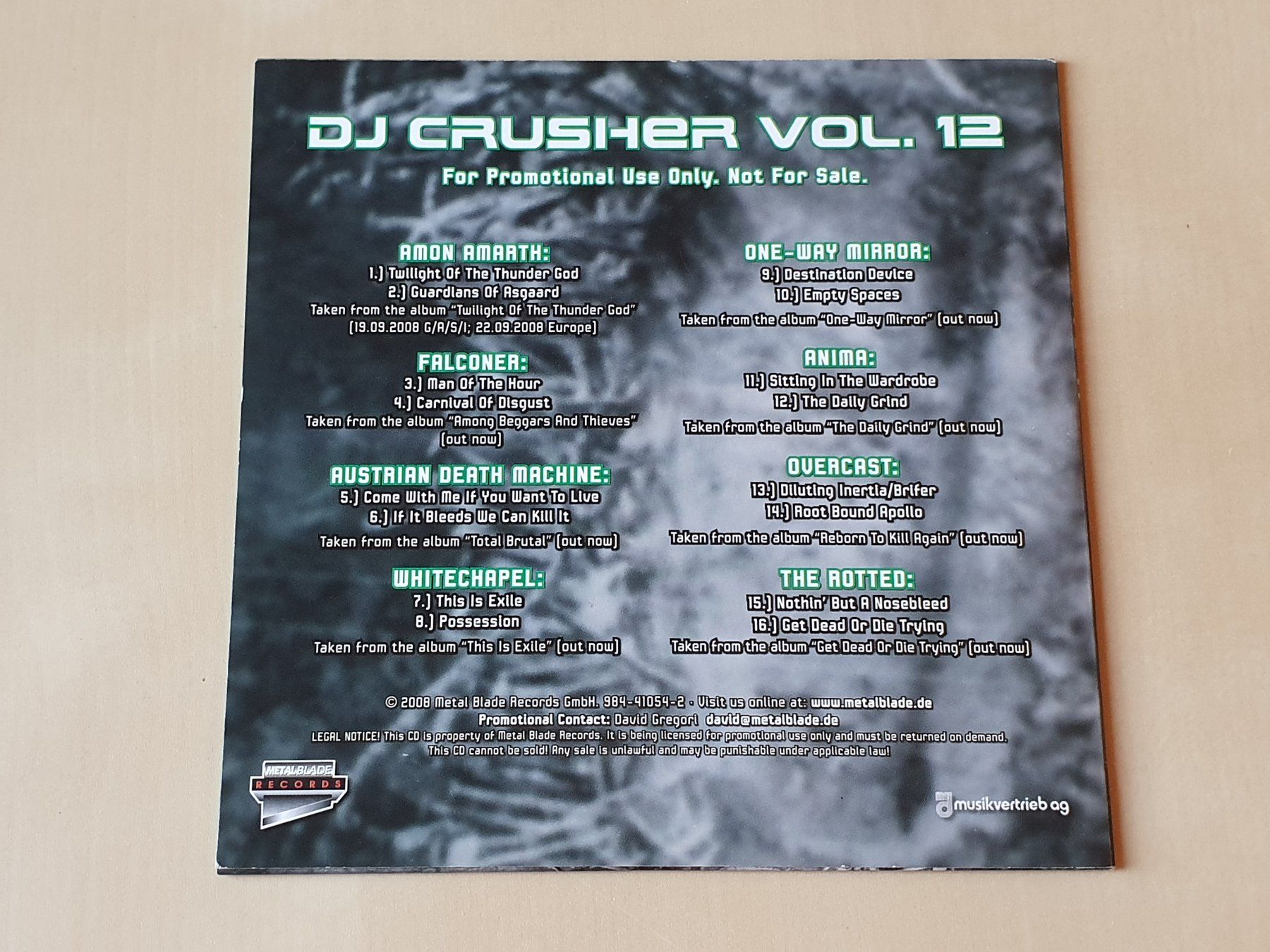 CD: Metal Blade pres DJ Crusher Vol.12 – Usato da Stansstad venduto da collectorsshop 1