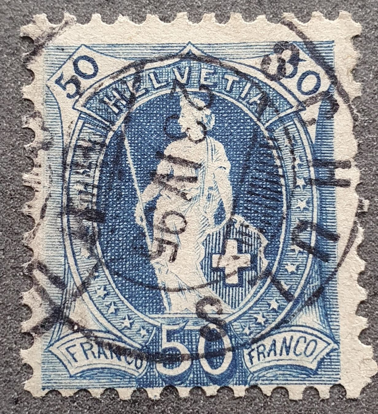 Alle Briefmarken: Stehende Helvetia Schuls 70C Kat. 50.- – Gebraucht aus Balgach von SIMEON27