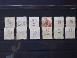 12 verschiedene Perfins   B 0509K