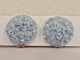 Vintage Ohrclips Clips Ohrschmuck Hellblau 70er 80er