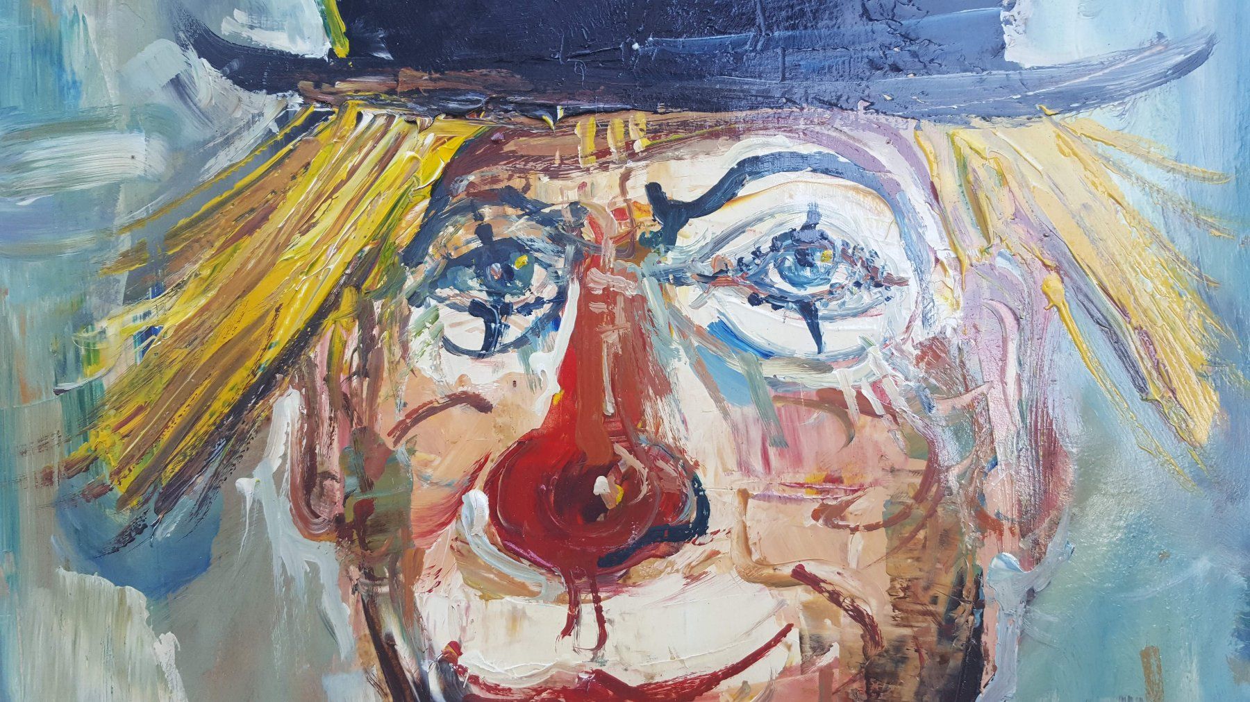 Dipinti: Clownbild, Gaston Tyko, Oel auf Platte – Usato da Dietlikon venduto da Justus4 4