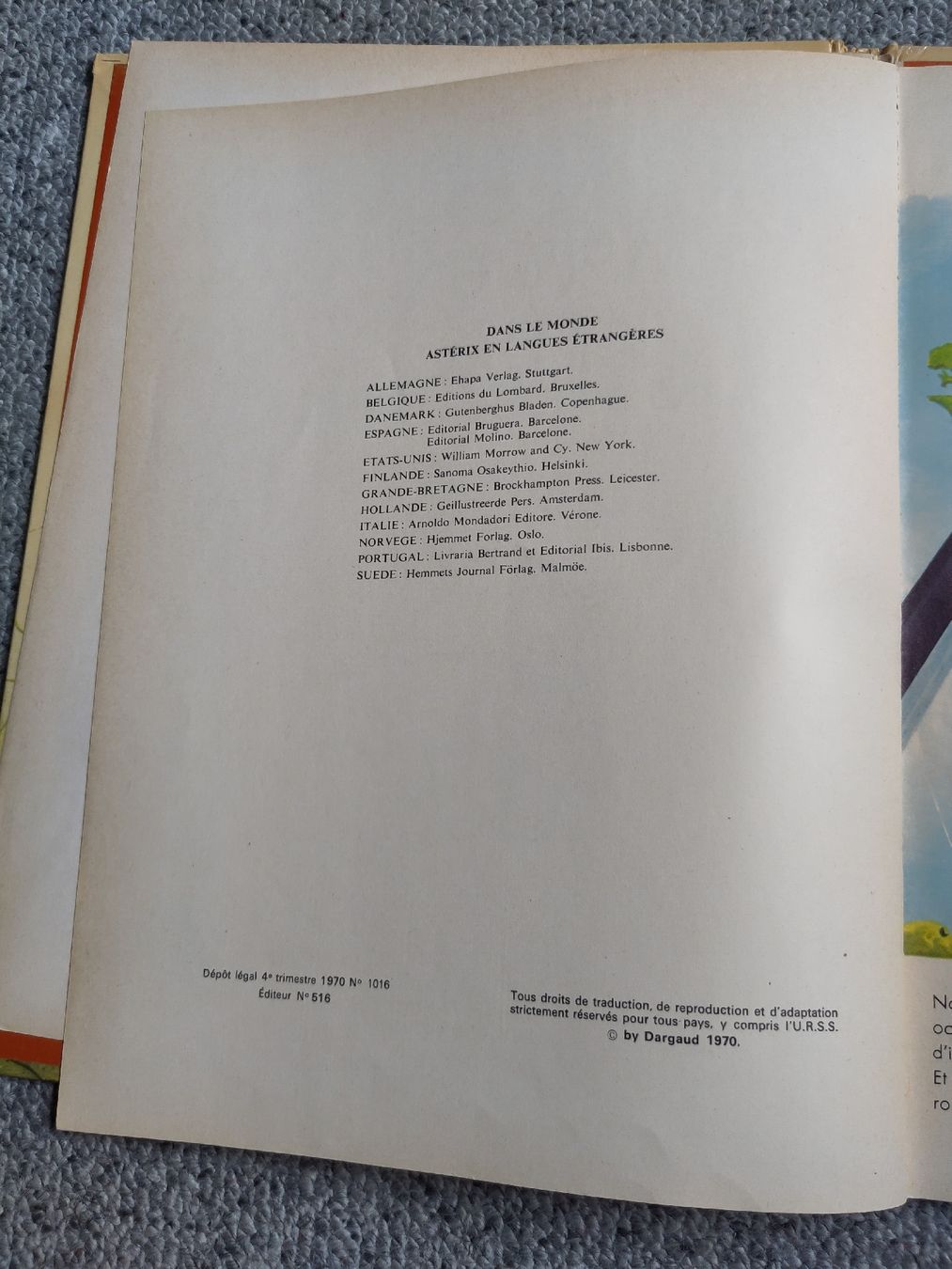 BD: Asterix chez les Helvètes, Dargaud 1970 – Défectueux à Uster par Gaston011 2