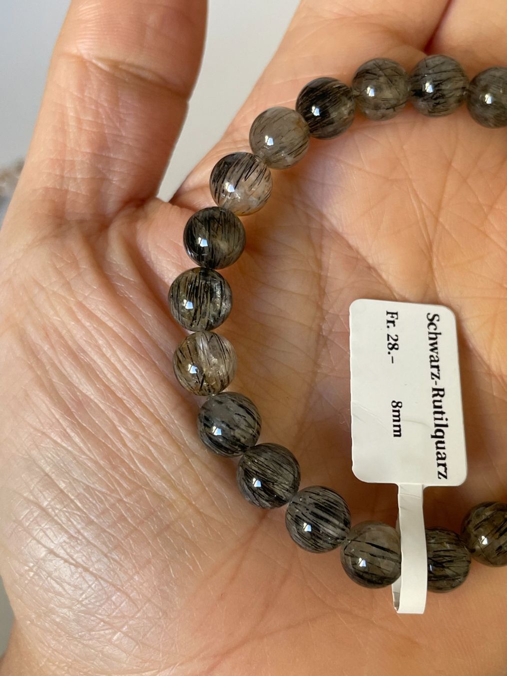 Bracciali & Braccialetti: Schwarzer Rutilquarz mit parallel ausgerichteten Armband – Nuovo e nell'imballaggio originale da Schiers venduto da sisikristall 8