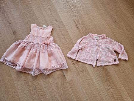 Festliches Set: Kleid & Strickjacke, Gr 74 🌸