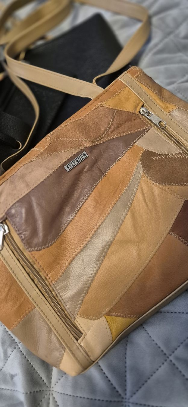 Taschen für Damen: Vintage Leather Patchwork Shoulder Bag - Autumn Tones – Gebraucht aus Altikon von san_c7qr 1