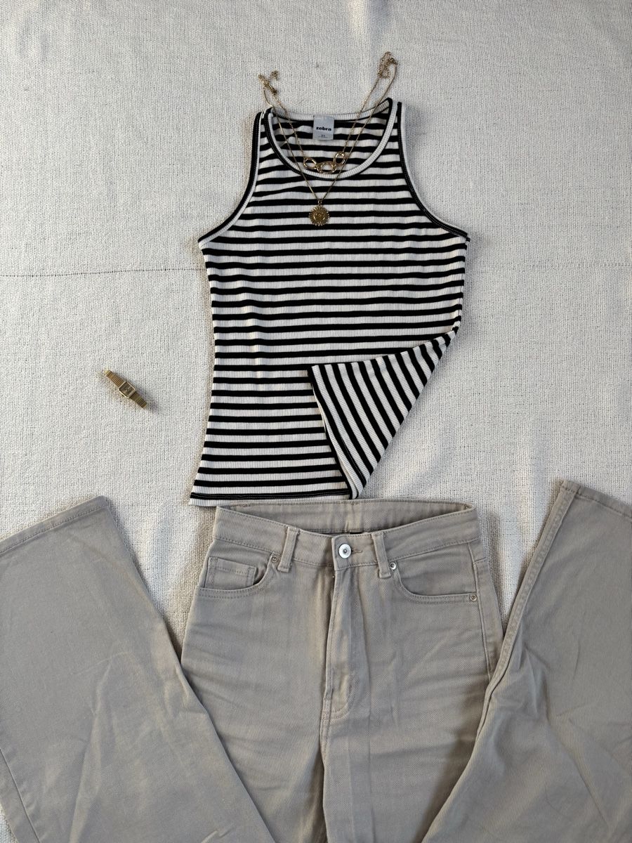 H&M Jeans: jeans beige H&M, taille 34 – Usato da Tavannes venduto da callie.mcli